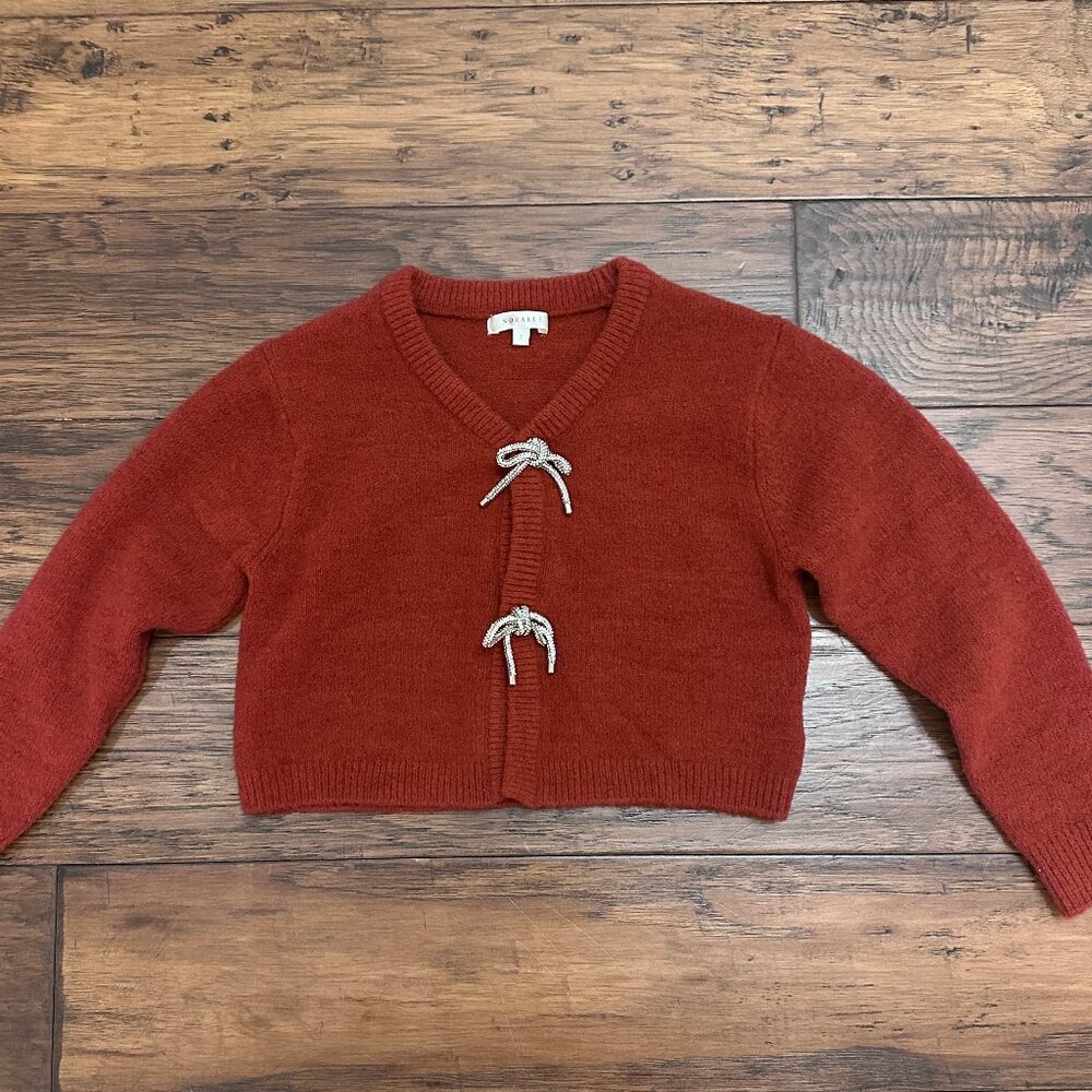 Noralee Bow Cardigan - Ruby Red